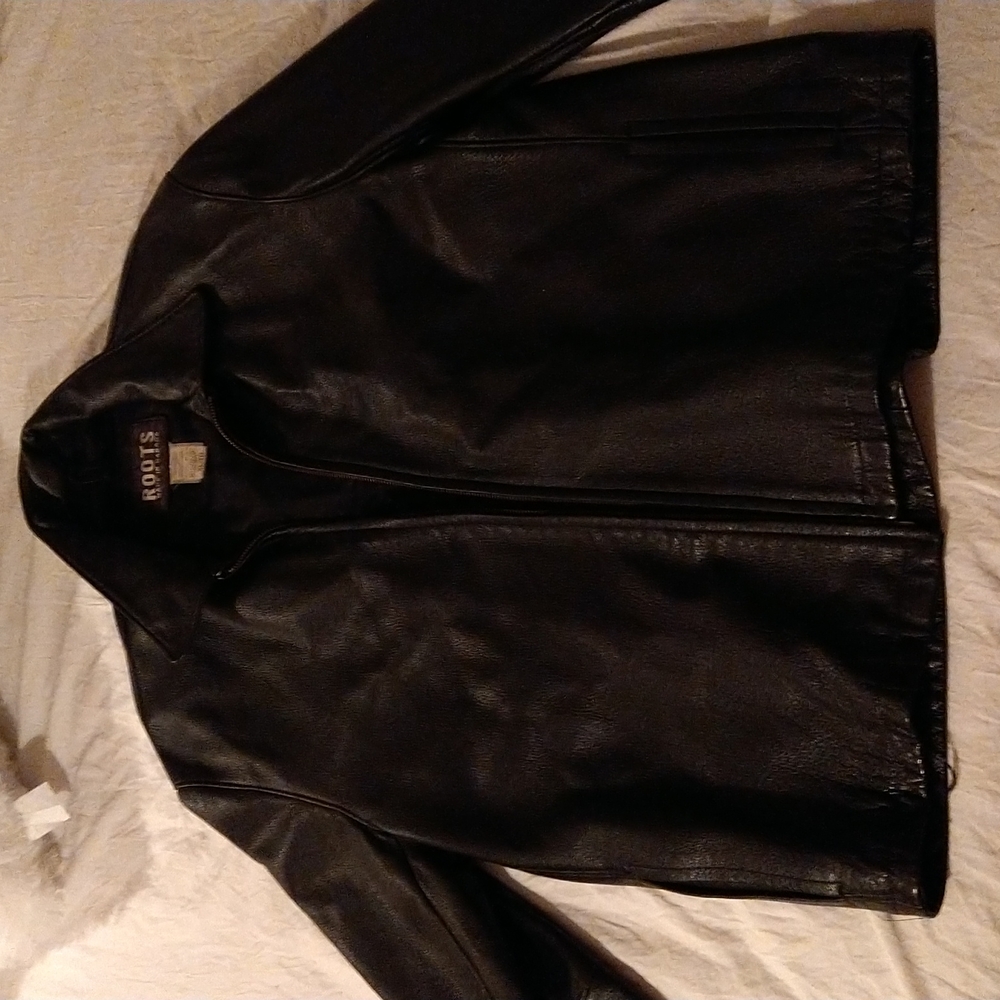 Men's Roots Leather jacket XL